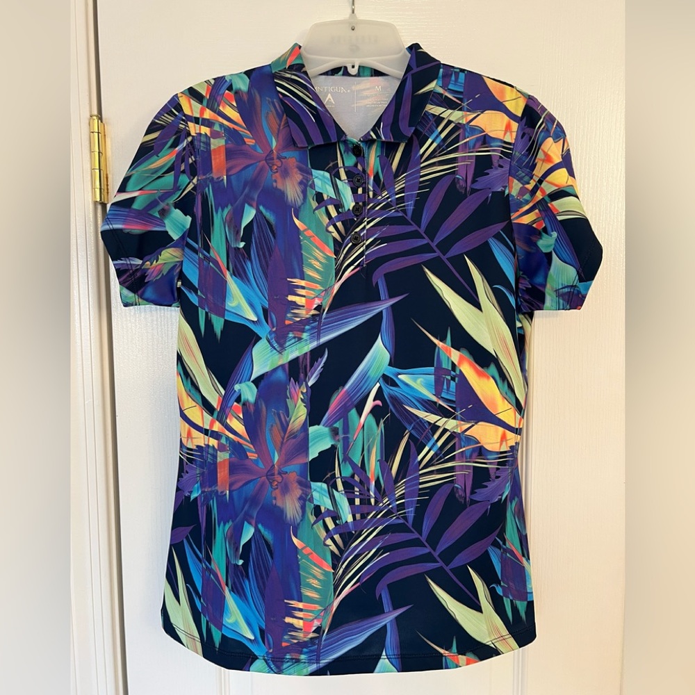 Antigua Purple Floral Shirt